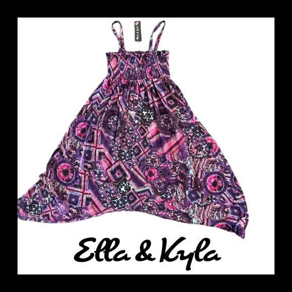 ELLA & KYLA Girls Casual Smocked Sundress - Picture 1 of 12